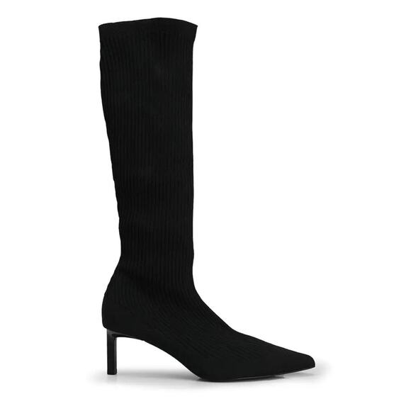 NWT- Zara ribbed fabric heeled boots- S - Picture 1 of 5
